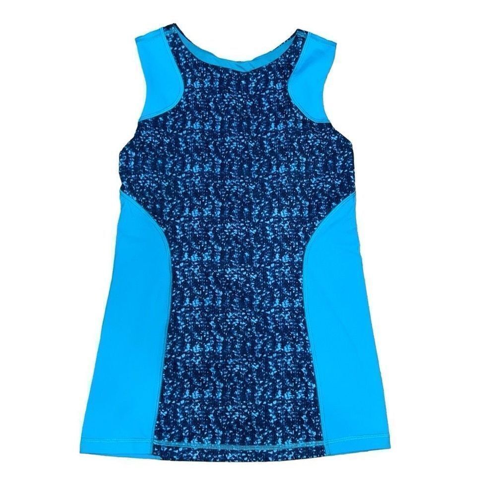 Ivivva by Lululemon Girls Sleeveless Tank Top Blue Built-in Bra sz 12 Athletic